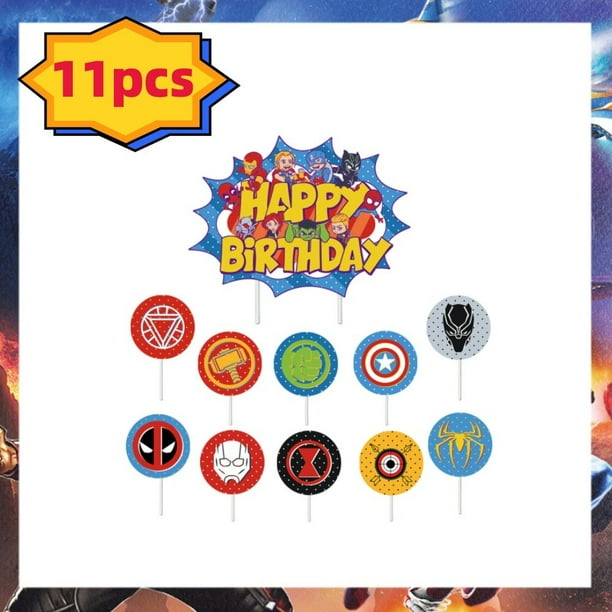 Decoraciones de fiesta de cumpleaños de Los Vengadores, globos de superhéroes de dibujos animados, vajilla de papel, fondos para Baby Shower, suministros de fiesta para niños