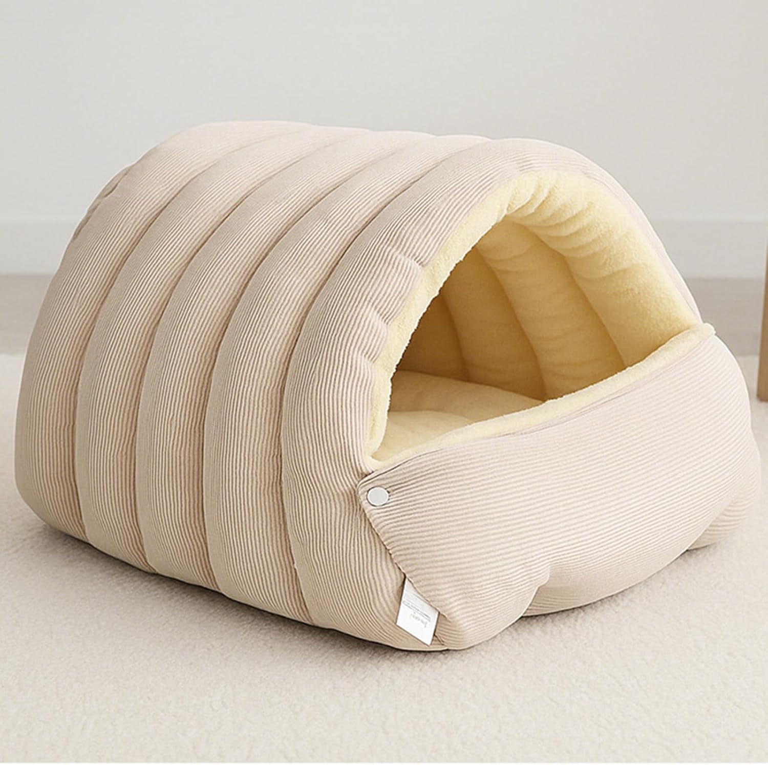 cutypet Winter cave,Cozy Comfort Plush pet cave,Winter cave Bed,Cozy Hideaway pet Bed,Removable and Washable Winter cat cave Bed for Cats and Dogs (Green, L:22.44 * 14.56 * 11.02 in)