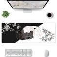thumbnail image 2 of Black and White Cherry Blossom Yin and Yang Koi Extended Professional Gaming Mouse Pad 31.5x11.8inch, Non-Slip Computer Mouse Pad Waterproof Keyboard Pad Desk Mat, 2 of 6