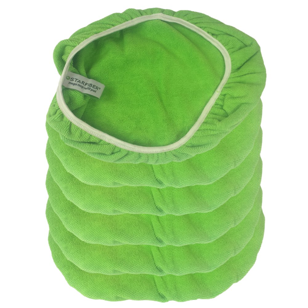 New Starfiber Mop Cover Replacement Green 8 x 15 inch Pack of 6