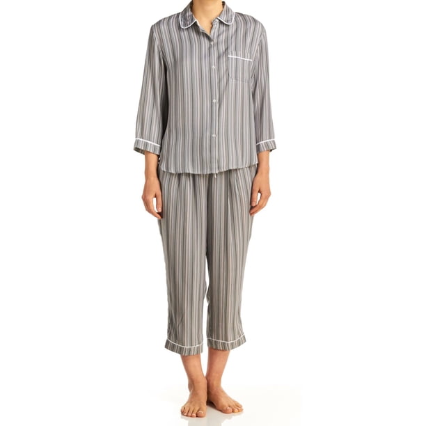 Dkny Dkny New Gray Pink Womens Size Large L Striped Pajama Set Sleepwear Walmart Com Walmart Com