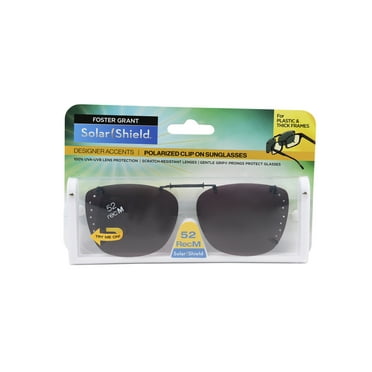 Foster Grant Solar Shield Sunglasses Fits Over FO-037 BLK SMK POLARIZED
