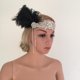 thumbnail image 1 of Vestido de Lujo 1920s Grandes Borlas de La Negro de s de de Imitación de La de de La Ascot Macarena Diadema tocado de boda, 1 of 8