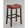 thumbnail image 2 of HomeRoots Kitchen 285453 30 x 20 x 15 in. Red PU & Espresso Bar Stool - Set of 2, 2 of 2