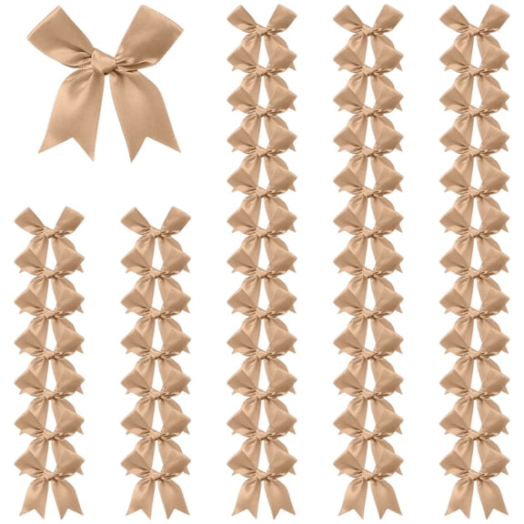 50pcs Mini Satin Ribbon Bows, 3.3 Inch Polyester Pre-Made Bows for DIY Craft Sewing Scrapbooking, Wedding Gift Christmas Decoration, Elegant Satin Finish