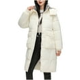 thumbnail image 2 of Tyidzon Women's Mid-length Fall-winter Over Knee Skirt Padded Coat Plus Size Thick Coat, 2 of 7