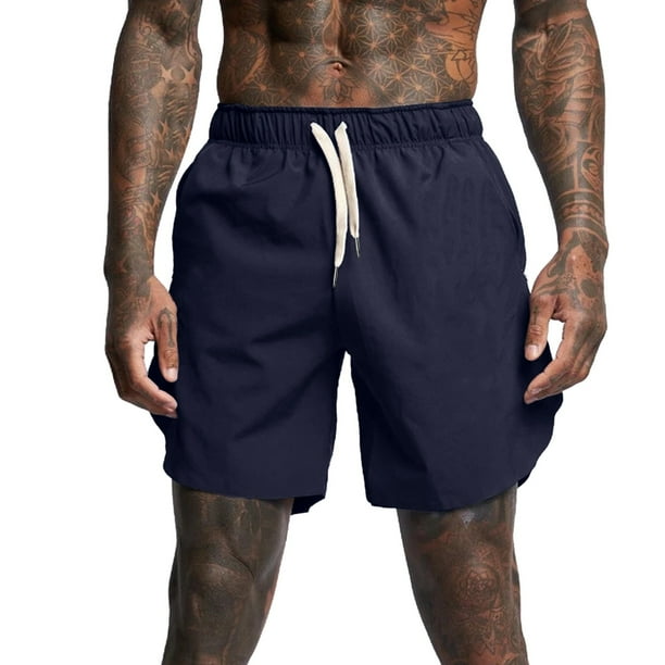 Navy blue shop drawstring shorts