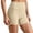 Khaki, variant on Women's Yoga Shorts Stretch Sport Short Comfy High Waist Ruched Side Wicking Active Shorts Workout Running