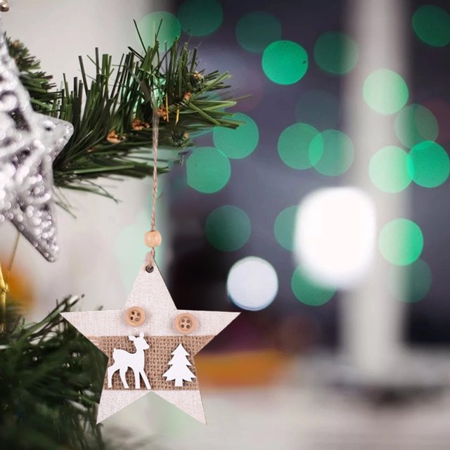 Danhjin Holiday Pendant Wooden Christmas Tree Hanging Christmas Decoration Scene Decoration Hanging Christmas Tree Decoration Various Shapes Available Christmas Decorations