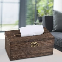 Manunclaims Tissue Box Retro Square Wooden Boutique Tissue Holder Tissue Cover for Home Office Car Automotive Decoration - Brown