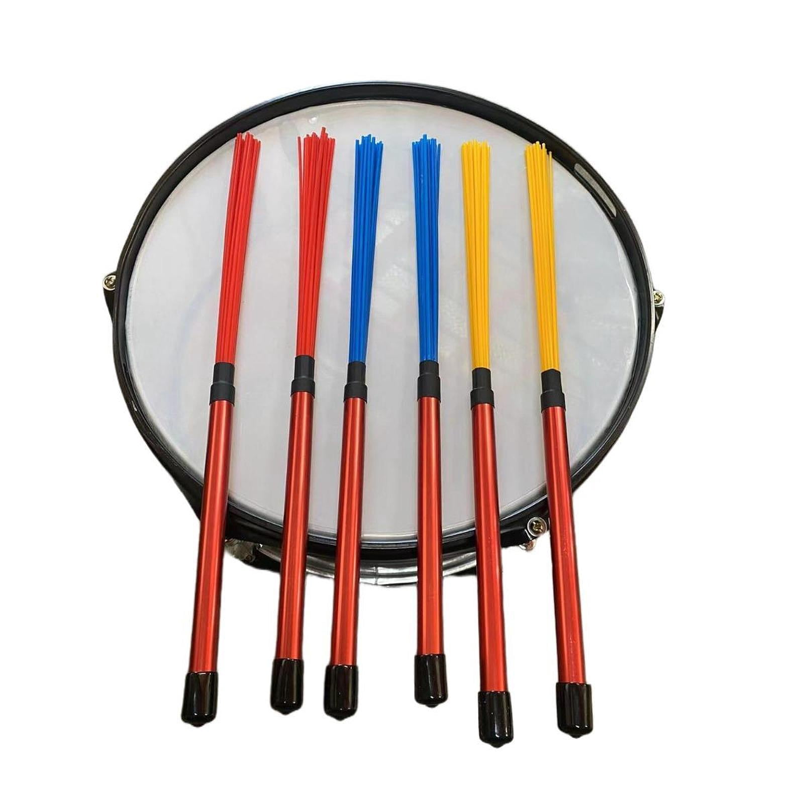 STARTIST Drum Sticks 15.75 inch Length Drum Accessories Quiet Drumsticks Drum Wire Brushes for Acoustic Performance Students Jazz Folk Red
