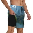 thumbnail image 2 of Fotbe Majestic Deer Mountain Lake Traje de Baño para Hombre – Shorts de Natación de Secado Rápido con Forro y Bolsillos-Medium, 2 of 6