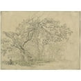 thumbnail image 2 of Friedrich Salathé 24x19 Gold Ornate Framed and Double Matted Museum Art Print Titled - Grove of Trees (Verso) (C. 1835), 2 of 4
