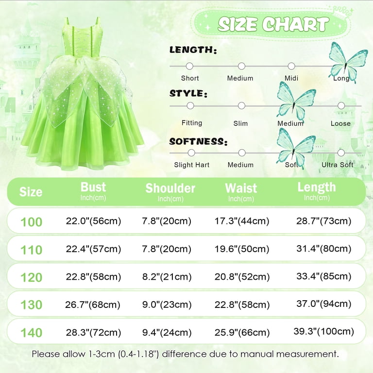Princess Color In Print Out Benylion Princess Green Fairy Costume for Girls, 5-6 Years, with Wings ...