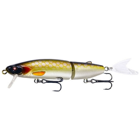 Opolski Bionic Hard Bait with Double Hooks 3D Fisheye Simulation Bass Fishing Lures 2-Jointed Swimbait Slow Sinking Lure Bait