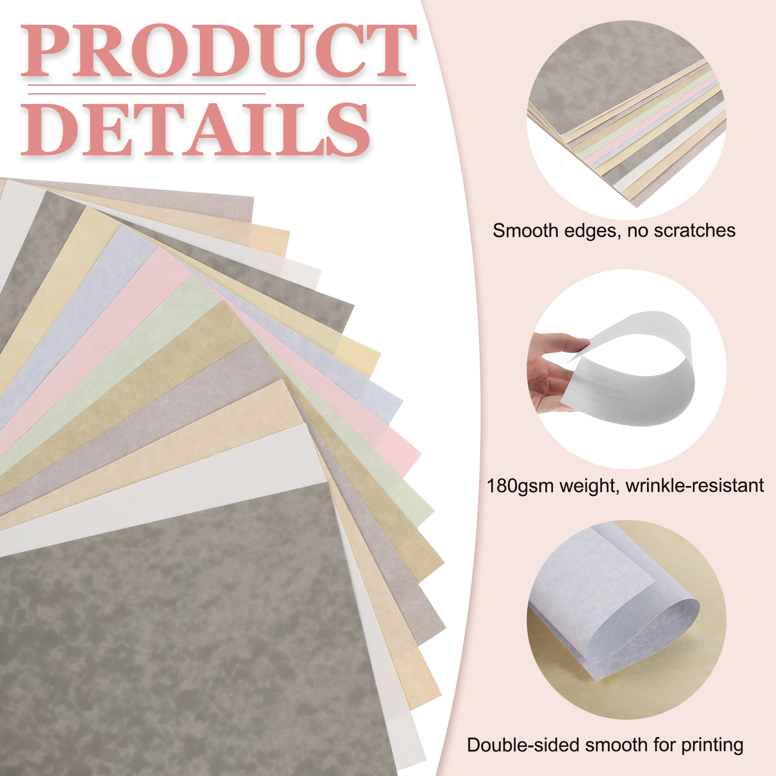 Uxcell 30 Sheets Parchment Paper 8.5 x 11 Inch Vintage Cardstock 180 GSM Parchment Printer Paper Sheet for Invitations DIY Cards Menus Certificates Paper Crafts Drawing(White)