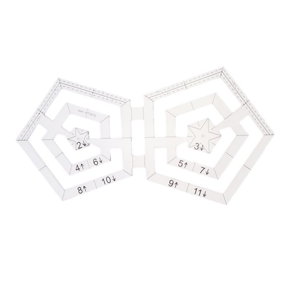 Masteelf Double Pentagon Quilting Ruler Set Transparent Acrylic for Sewing Craft Projects 7.87x3.94 Inches