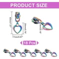 thumbnail image 2 of 18Pcs Alloy Zipper Pullers Vibrant Rainbow Colors Zippers Heart Pendant Zipper Pull Tabs Detachable Zipper Pull Luggages Purses Bags Replacement Zippers for Tailor Sewing Crafts, 2 of 6