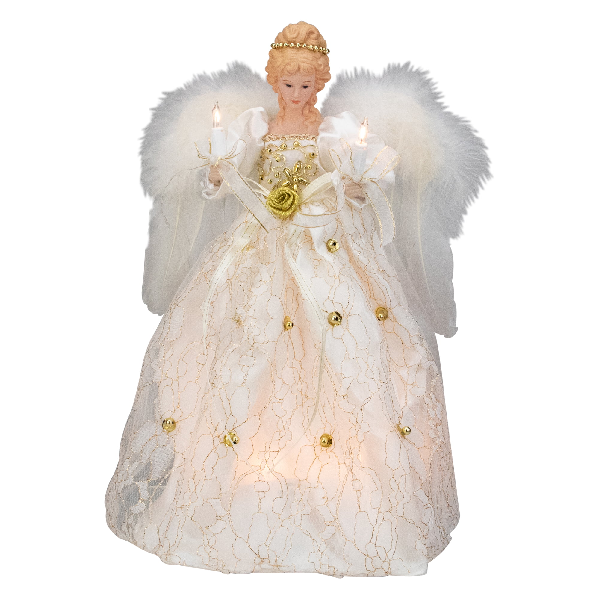 12" Ivory Gold Angel Christmas Tree Topper | Walmart Canada