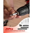 thumbnail image 6 of ZEN Drill, 21V Cordless Drill with Dual 2.0Ah Power Pack and Charger, Electric Power Drills Set, 3/8 Inch Chuck, 25+1 Torque, 2 Speed 29 Accessories Tool for DIY, Gifts, 6 of 14