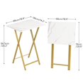 thumbnail image 4 of HOOBRO TV Tray, Folding TV Table, Stable Snack Table for Small Space, Portable Sofa Side Table, Easy Assembly and Storage, Ideal for Snacks and Meals in Living Room, Marble and Gold DM15BZ01, 4 of 9