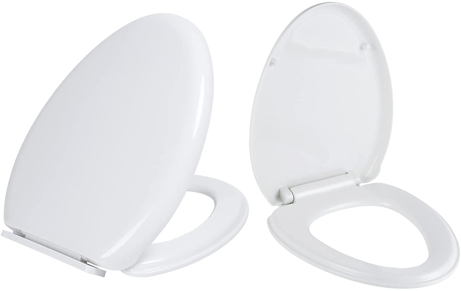 Round Toilet Seat Secure Chrome Hinges to Prevent Slamming In 3 Colors 