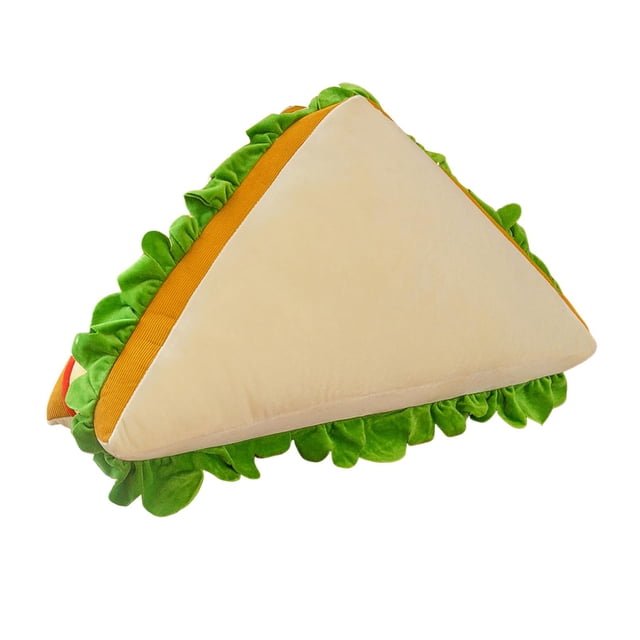 Peluche de sándwich con forma de comida, almohada de peluche para espalda, decoración de habitación, única y divertida para niños, adultos, sofá,