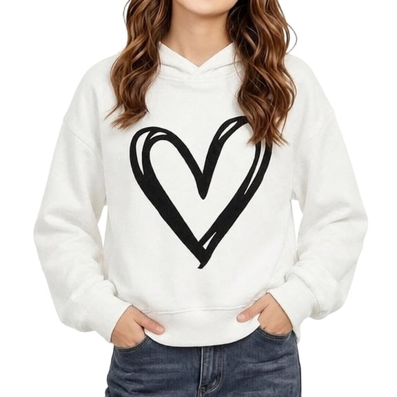 Timegard Girls Clothes Kids Hoodies Sweatshirts Print Long Sleeve Cute Pullover Fall Casual Loose Pullover Tops
