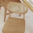 thumbnail image 4 of Emma + Oliver Set of 2 Cane Rattan Dining or Accent Chairs with Natural Solid Wood Frames and Seats and Woven Backrest, 4 of 12