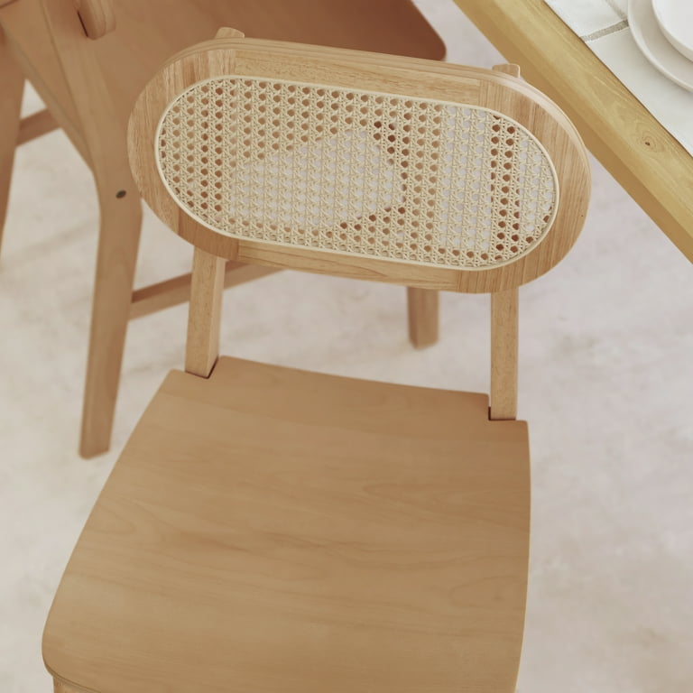 Emma Oliver Set of Cane Rattan Dining or Accent Chairs with