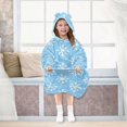thumbnail image 7 of FORMRS Wearable Blanket Hoodie with Sleeves for Kids Cozy Flannel Sweatshirt, Snowflake Pattern, 7 of 7