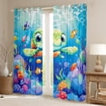 thumbnail image 2 of Erosebridal Sea Turtle Curtains for Living Room,Sea Animal 30%-50% Blackout Curtains Set of 2 (38x45),Teenager Bedroom Decor, 2 of 6