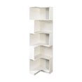 thumbnail image 5 of 5 Tier Corner Bookshelf  Bookcase with Baffle, Freestanding L Shaped Display Shelf Stand for Home Office, Living Room, Bedroom, Kitchen, White, 5 of 9