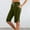 Army Green, variant on Womens Bermuda Shorts Elastic Waist Athletic Shorts Fashion Sports Casual Drawstring Pocket Knee Length Shorts Leg Split Five Short Pants