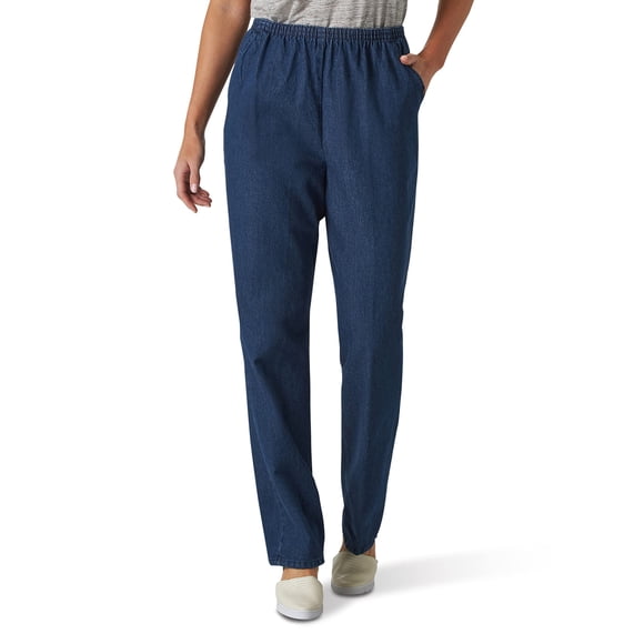 Pantalón clásico chic de algodón para mujer, stonewash, talla 16P