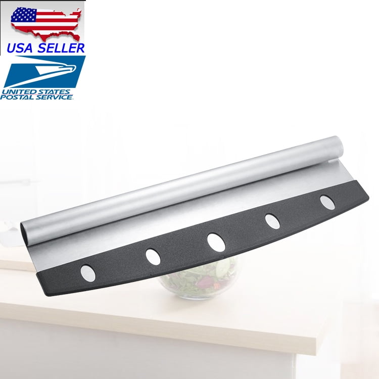 INTSUPERMAI 14' Pizza Cutter Sharp Rocker Blade Stainless Steel Slicer with Cover Kitchen