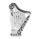 thumbnail image 2 of Broche de arpa, broche de instrumento musical con acabado brillante plateado elegante e innovador, para regalos de decoración, 2 of 9