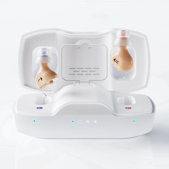 iBstone Nova CIC Hearing Aids for Seniors, Rechargeable, OTC, with Anti-loss Strap, Great Gift for Mother's Day