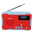 thumbnail image 2 of RD-666T Radio AM FM con manivela de emergencia portátil con energía solar y linterna LED Rojo, 2 of 8