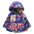 thumbnail image 1 of 0-4T Toddler Baby Girl's Fleece Lined Quilted Winter Coat Hooded Puffer Windbreaker Coat Kids Printed Parka Outwear Warm Jacket, 1 of 9