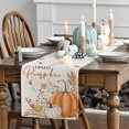 thumbnail image 5 of Chemin de Table de l'Action de Grâce Hello Pumpkin Flowers Leaves, Récolte Saisonnière Automne Vintage Cuisine Table à Manger, 5 of 5