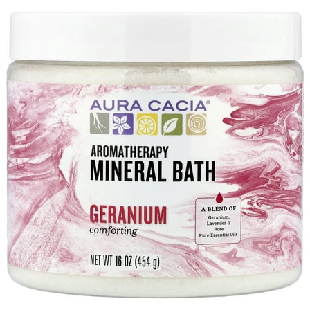 Aura Cacia Mineral Bath-Comforting Geranium 16 oz Bath Salt