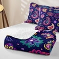 thumbnail image 4 of Erosebridal Vintage Paisley Quilt Full, Cute Blossom Full Bedspread Sets, Reversible, Navy Multicolor, 3-Piece (1 Coverlet and 2 Pillowcases), 4 of 7