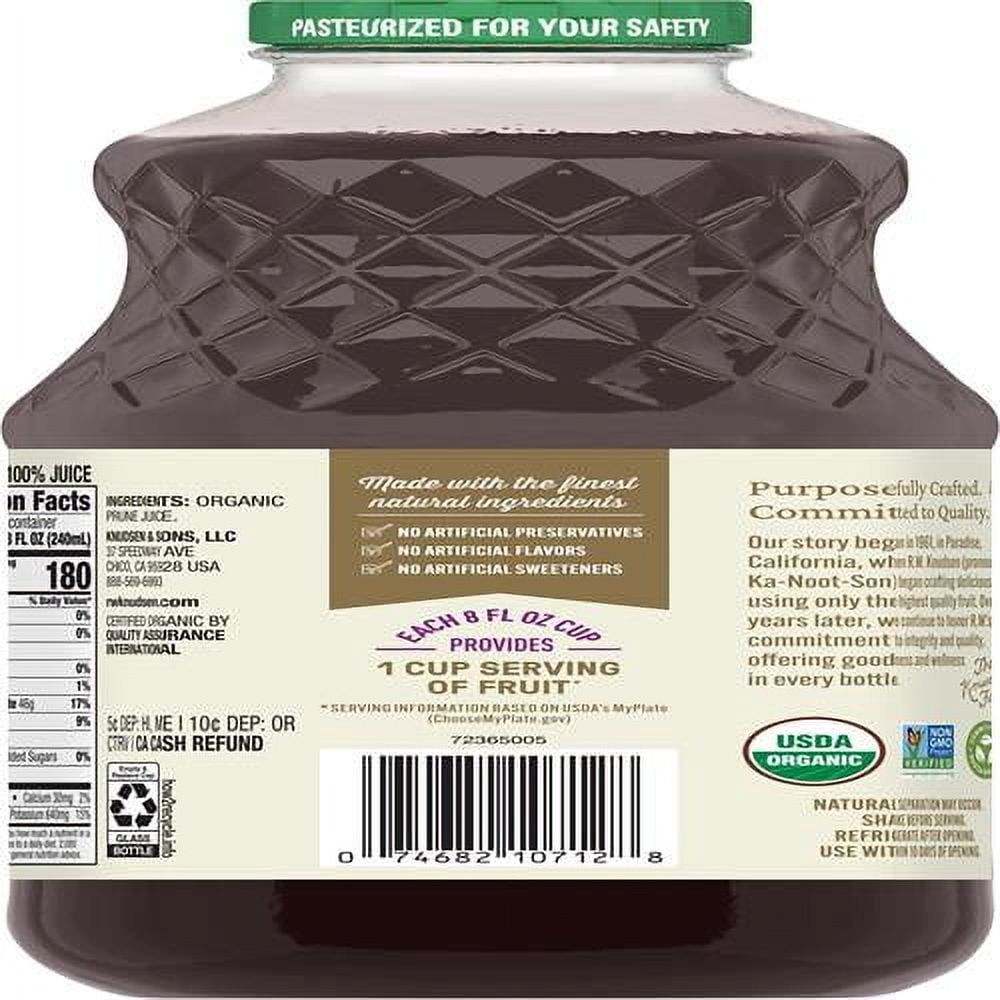 R.W. Knudsen, Organic Just Prune Juice, 32 Fl Oz Bottle - Pack of 2
