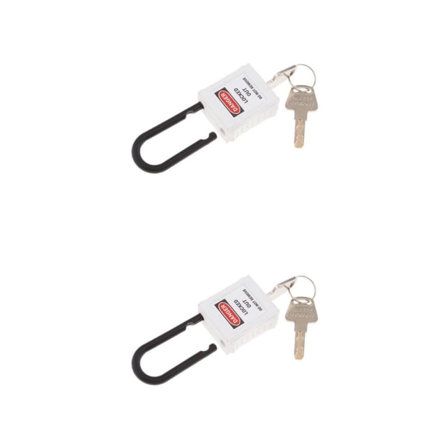 Thinsony 38 mm PVC Curved Safety Lockout Padlock Strong and Resilient White 90x40x19 mm 2Set