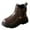Brown, variant on Gvdentm Girl Combat Boots Toddler Little Boys Girls Cowboy Boots Kids Western Square Toe Riding Mid Calf Boots(Brown,13)