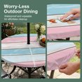 thumbnail image 5 of Round Outdoor Tablecloth with Umbrella Hole and Zipper, Pink Blue Wood Grain Tablecloth with Elastic Waterproof, Abstract Modern Watercolor Stripes Patio Table Covers for 31" - 35" Pool Tables, 5 of 9