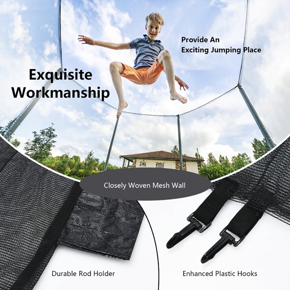 Resenkos Bounce Trampoline Replacement Safety Enclosure Net,Trampoline Safety Replacement Protection Enclosure Net-10 ft