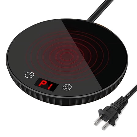 Candle Warmer/Coffee Warmer, 8H Auto Shut Off 1-12H Timer Candle , 2 Temp Setting 122/140℉ Black US Plug