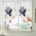 thumbnail image 2 of Blue Yellow Flowers Swag Curtains for Kitchen/Bedroom/Living Room, Spring Summer Garden Wildflowers Scalloped Curtains 63 Inch Long, Window Swag Topper Curtains Valances 2 Panels Set 36"x63", 2 of 8